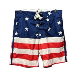 💛10 for $10 or💰BOGO FREE Walnut & 39th American Flag Swim Trunks``